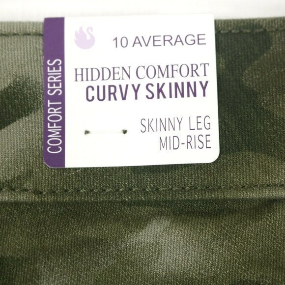 Gloria Vanderbilt Comfort Curvy Skinny Jeans‎ Willow Green Camo 10 - Picture 4 of 10